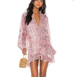 NWT Rococo Sands x Revolve Lexi Pink Snake Print Mini Dress Small